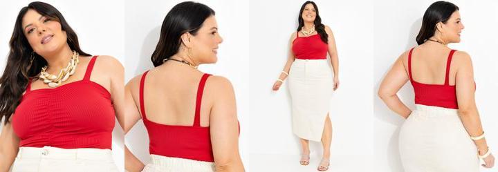 Blusa Vermelha em Canelado