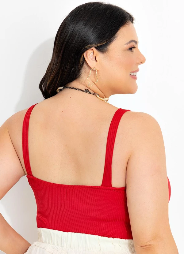 Marguerite - Blusa Vermelha em Canelado 5