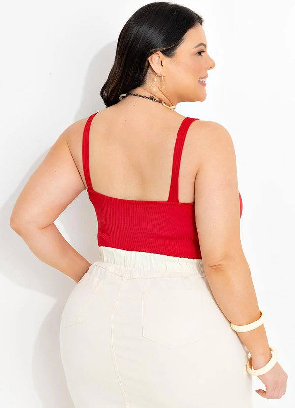 Marguerite - Blusa Vermelha em Canelado 3