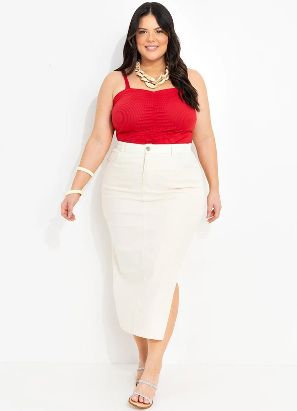 Marguerite - Blusa Vermelha em Canelado 2