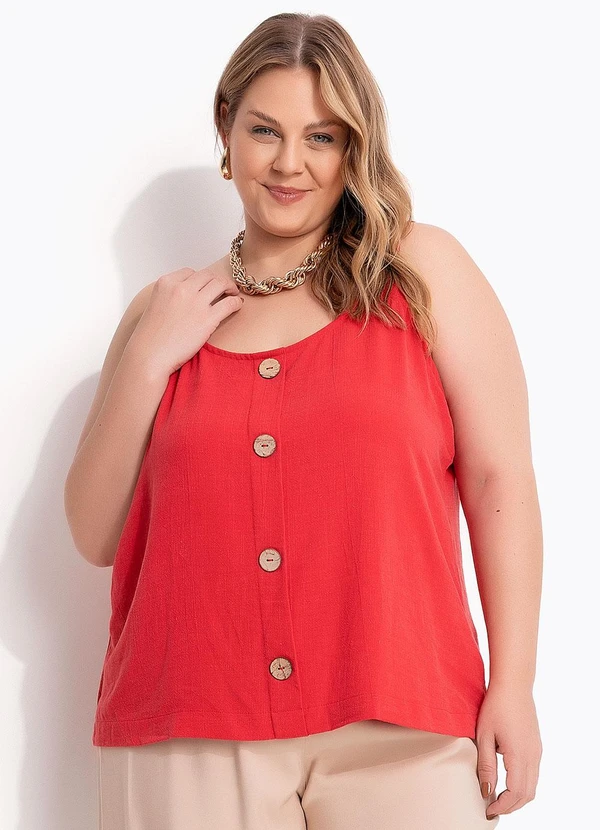 Marguerite - Blusa Vermelha em Linho 7