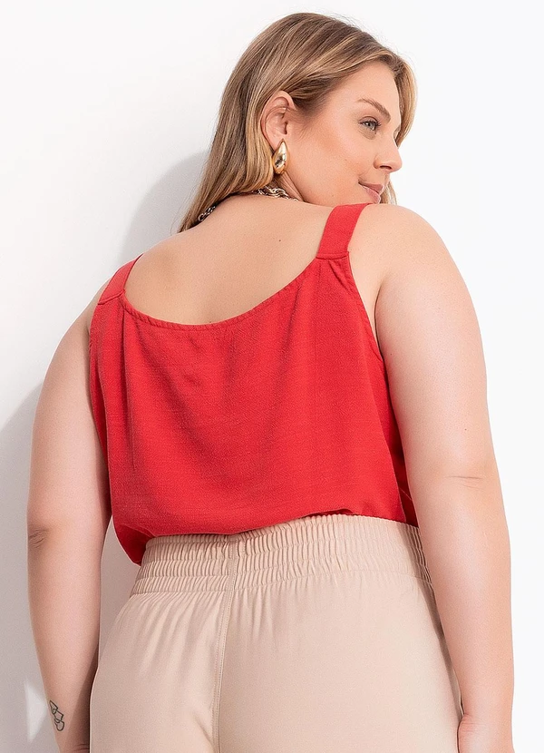 Marguerite - Blusa Vermelha em Linho 6