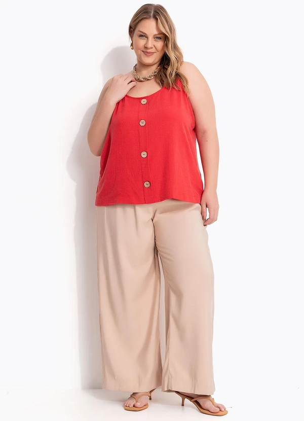 Marguerite - Blusa Vermelha em Linho 2