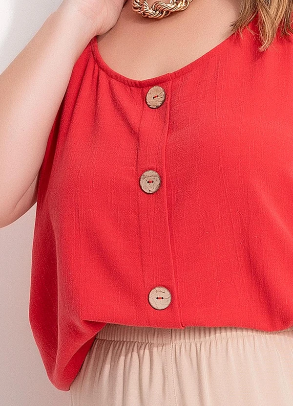 Marguerite - Blusa Vermelha em Linho 1