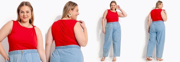 Blusa Vermelho em Malha Suede