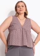 Blusa Vichy Mini em Voil Devore