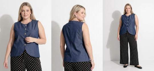 Colete Azul em Jeans Leve
