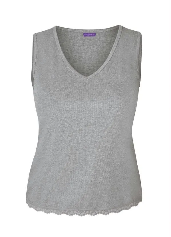 Marguerite - Regata Mescla com Renda Plus Size 5