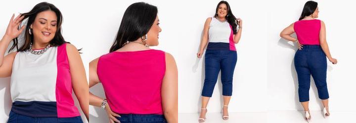 Regata Pink com Recortes Contrastantes