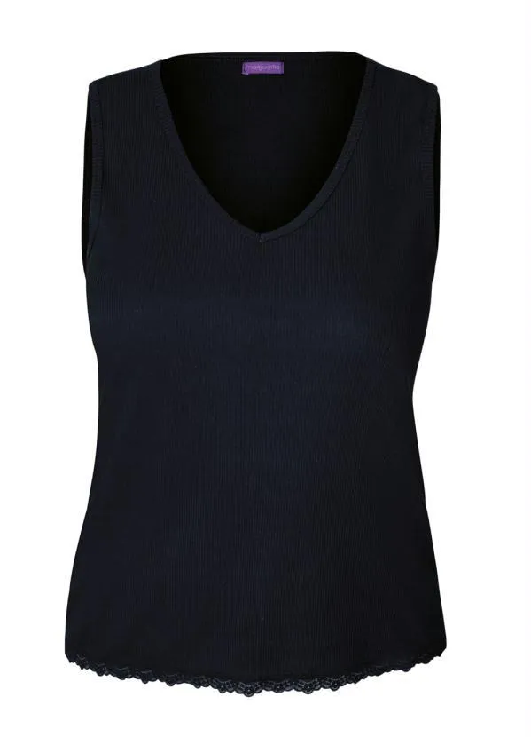 Marguerite - Regata Preta com Renda Plus Size 6