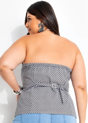Marguerite - Blusa Xadrez Preto e Branco em Malha Piquet - MARGUERITE