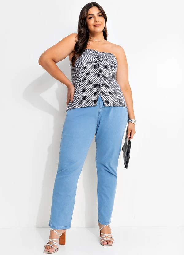 Marguerite - Blusa Xadrez Preto e Branco em Malha Piquet 10