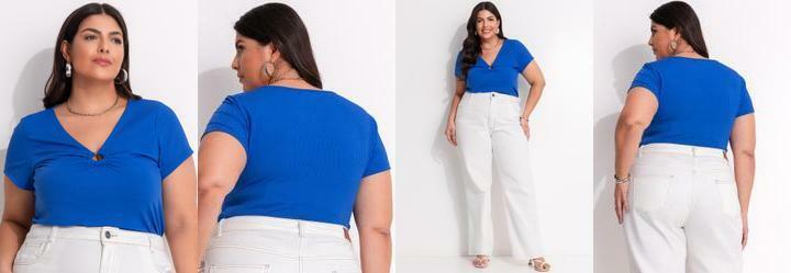 Blusa Azul Royal em Canelado