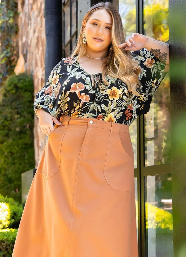 Marguerite - Body Floral Desenhado em Malha de Viscose 12