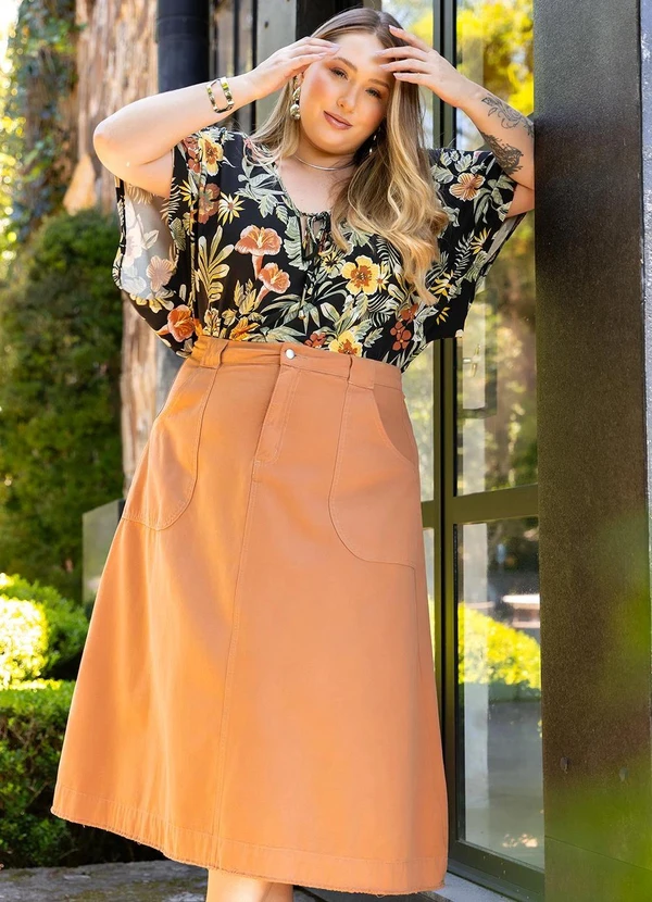 Marguerite - Body Floral Desenhado em Malha de Viscose 13