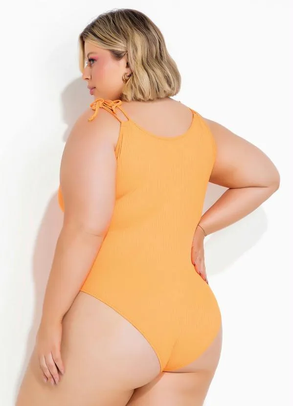 Marguerite - Body Laranja com Amarração Plus Size 4