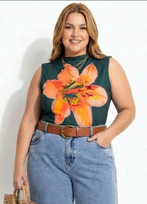 Marguerite - Body  Lírio Laranja em Malha Fria - MARGUERITE