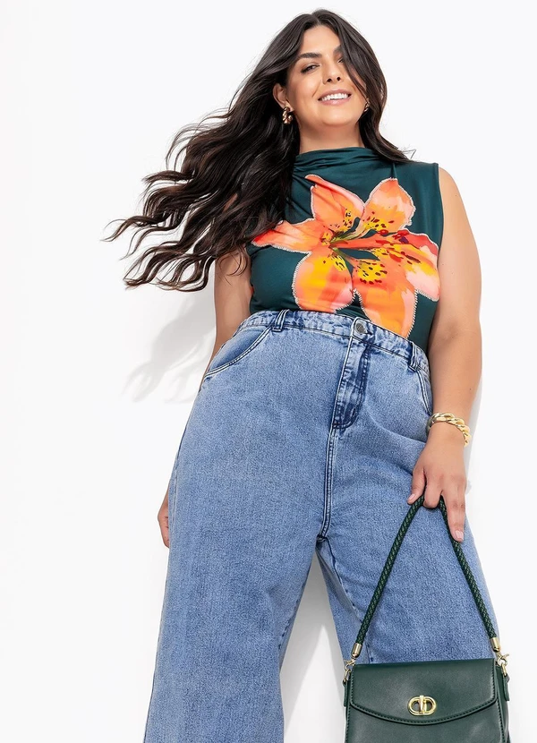 Marguerite - Body  Lírio Laranja em Malha Fria 7