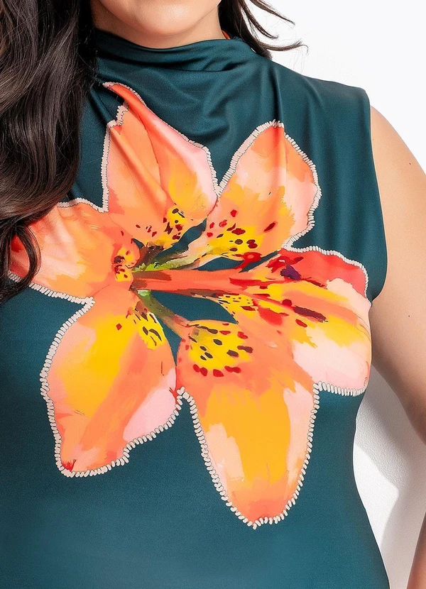 Marguerite - Body  Lírio Laranja em Malha Fria 8