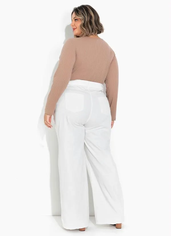 Marguerite - Body Marrom Plus Size Decote V e Franzidos 6