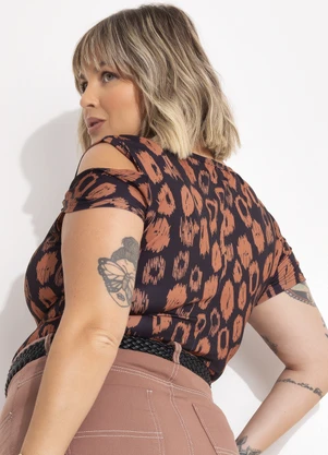 Marguerite - Body Onça Rabiscada em Poliflex - MARGUERITE