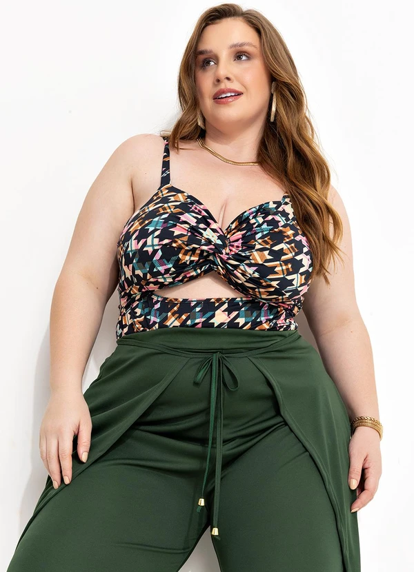 Marguerite - Body Pied Poule Colorido em Malha Fria 7