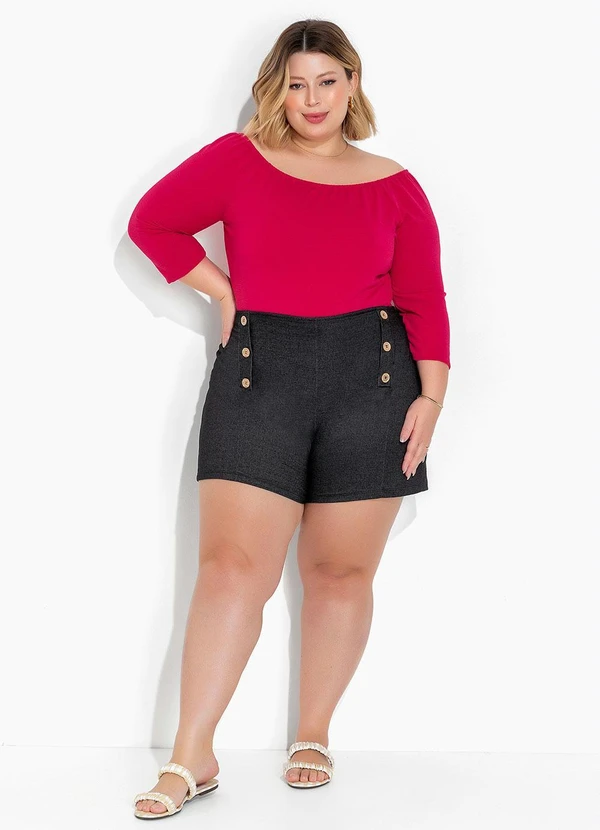 Marguerite - Body Pink em Malha Anarruga Plus Size 5