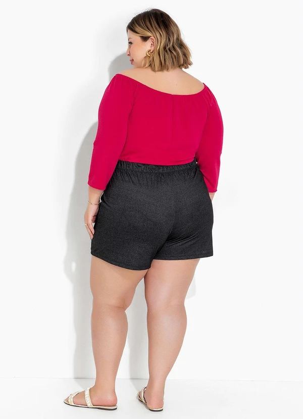 Marguerite - Body Pink em Malha Anarruga Plus Size 6