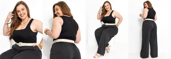 Body Preto em Canelado