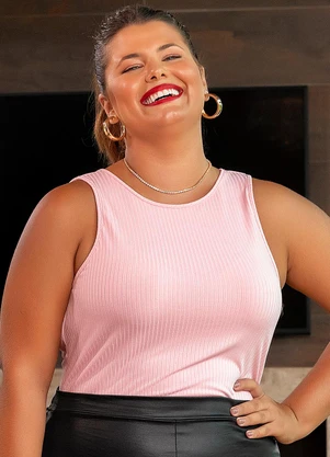 Marguerite - Body Rosa em Canelado - MARGUERITE