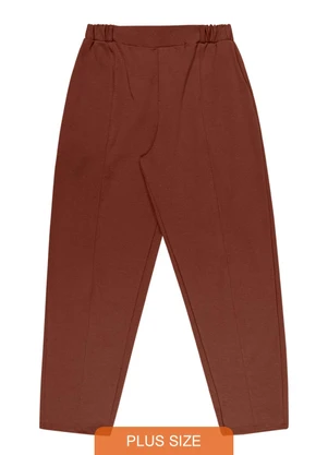 Outlet - Calça Alfaiataria Plus Size Feminino Marrom - OUTLET