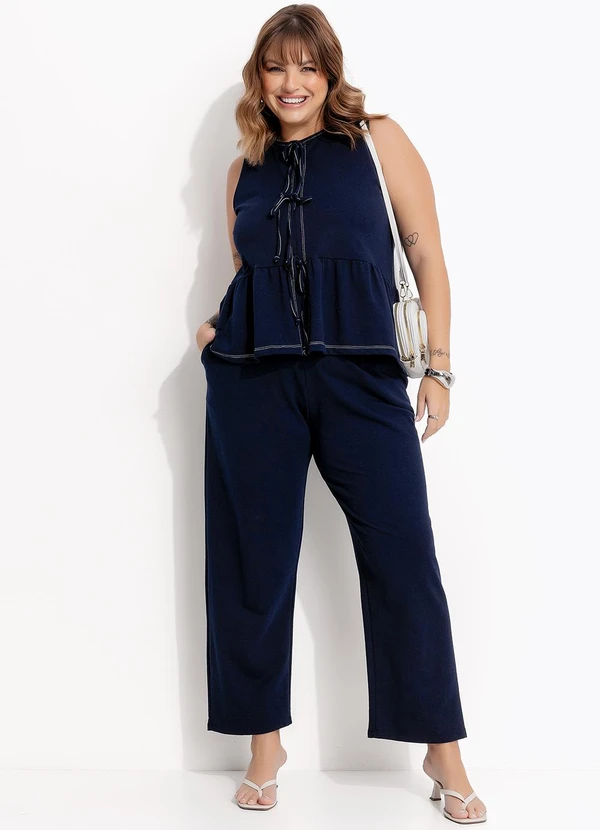 Marguerite - Calça Azul Marinho em Moletinho 6