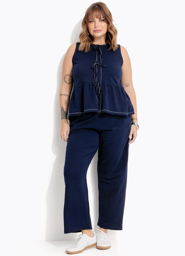 Marguerite - Calça Azul Marinho em Moletinho 7