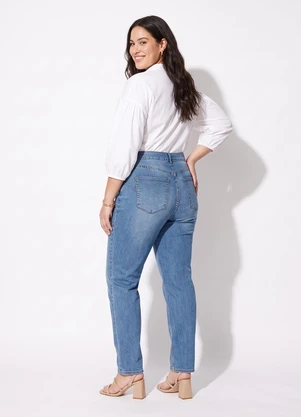 Marguerite - Calça Azul Médio em Jeans com Elastano Skinny - MARGUERITE