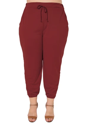 Marguerite - Calça Bordô em Malha - MARGUERITE