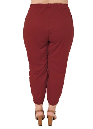 Marguerite - Calça Bordô em Malha - MARGUERITE