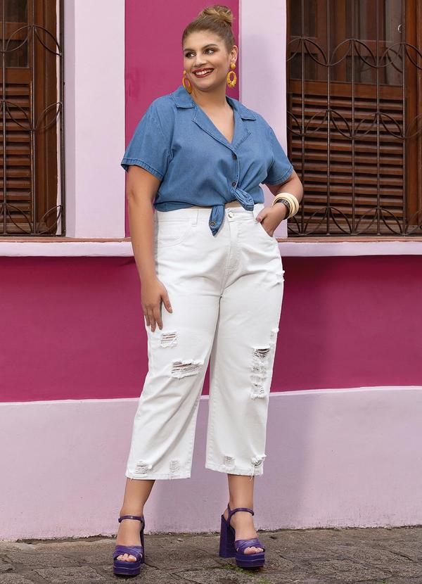 Marguerite - Calça Branco em Jeans 3