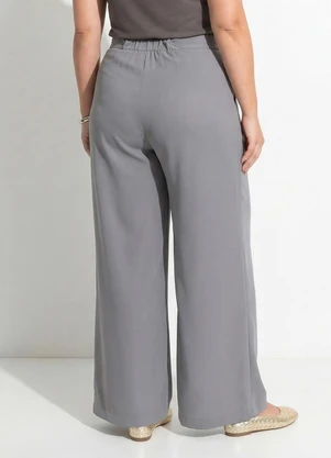 Marguerite - Calça Cinza em Crepe Plano - MARGUERITE