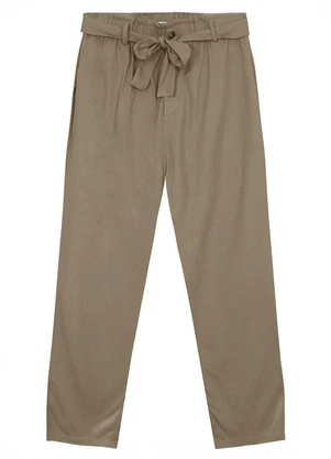 Malwee - Calça Clochard em Viscolinho Taupe - MALWEE