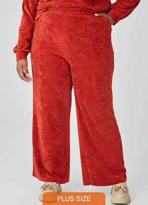Malwee - Calça Feminina Clochard em Plush Plus Terracota - MALWEE