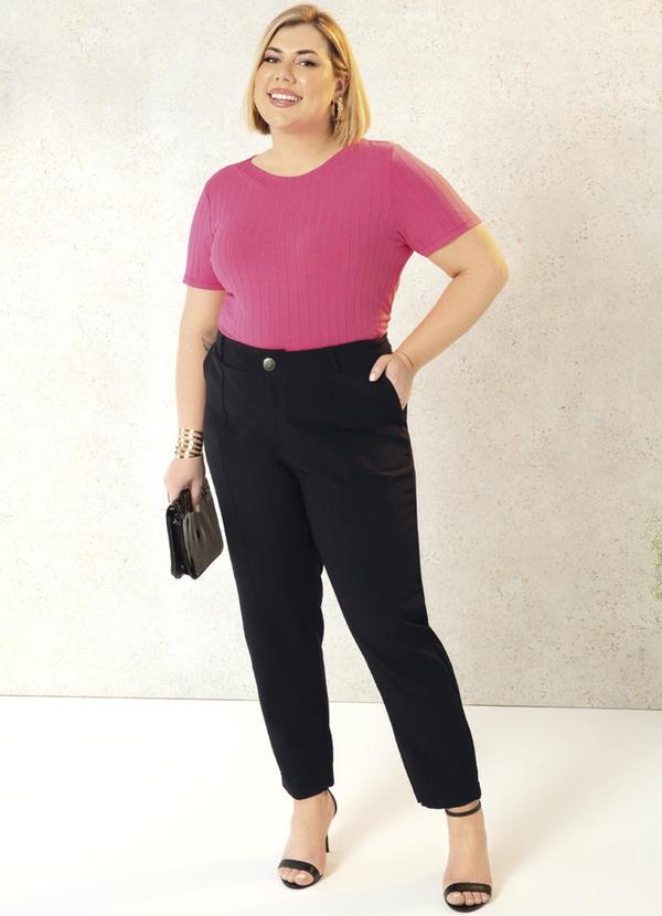 Cativa Plus Size - Calça Feminina de Cintura Alta Preto 2