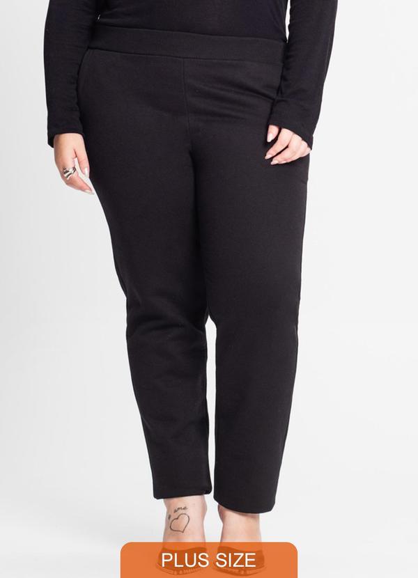 Rovitex - Calça Feminina em Moletom Plus Size Preto