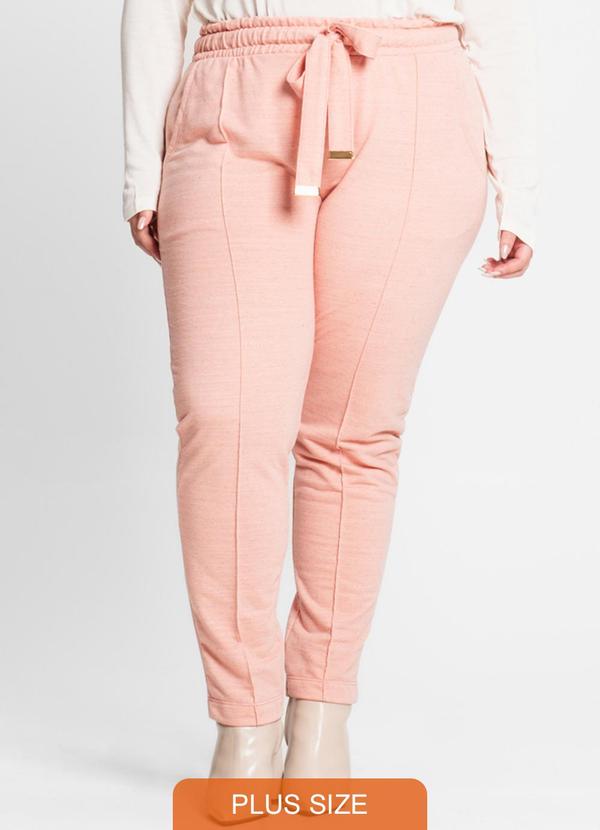Secret Glam - Calça Feminina Plus Size em Moletinho Rosa