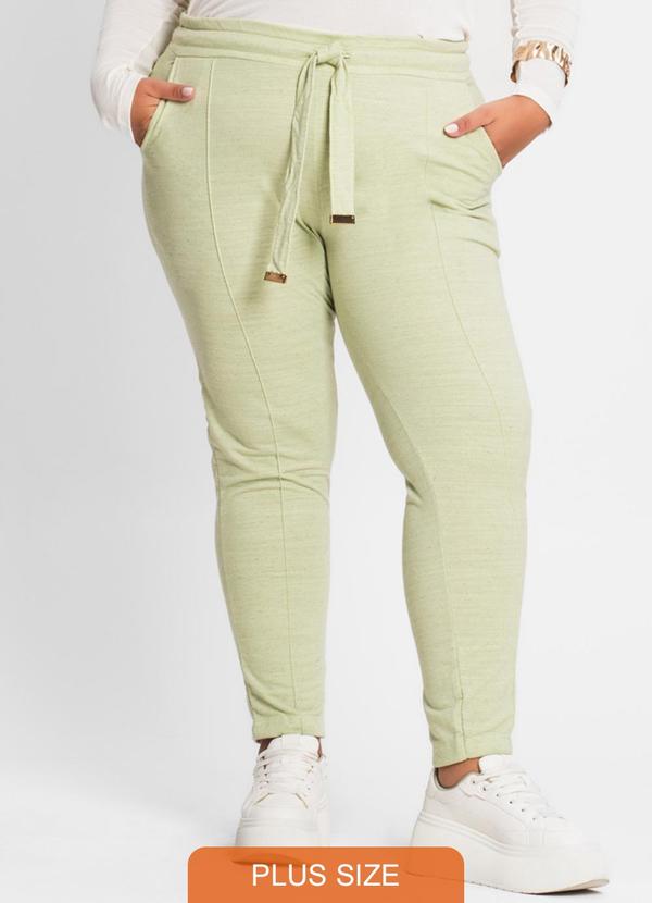 Secret Glam - Calça Feminina Plus Size em Moletinho Verde 1