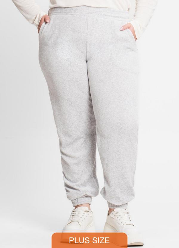 Secret Glam - Calça Feminina Plus Size em Plush Cinza