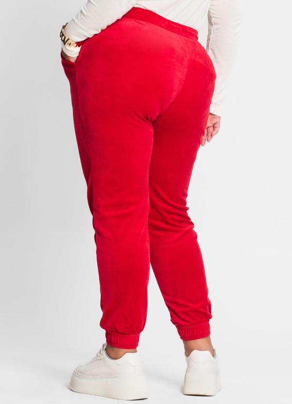Secret Glam - Calça Feminina Plus Size em Plush Vermelho 2