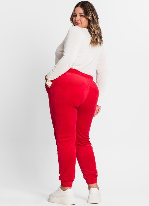 Secret Glam - Calça Feminina Plus Size em Plush Vermelho 4