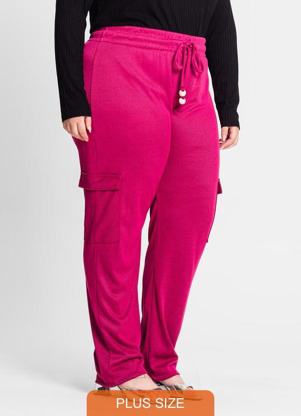 Secret Glam - Calça Feminina Plus Size em Ribana Duo Rosa