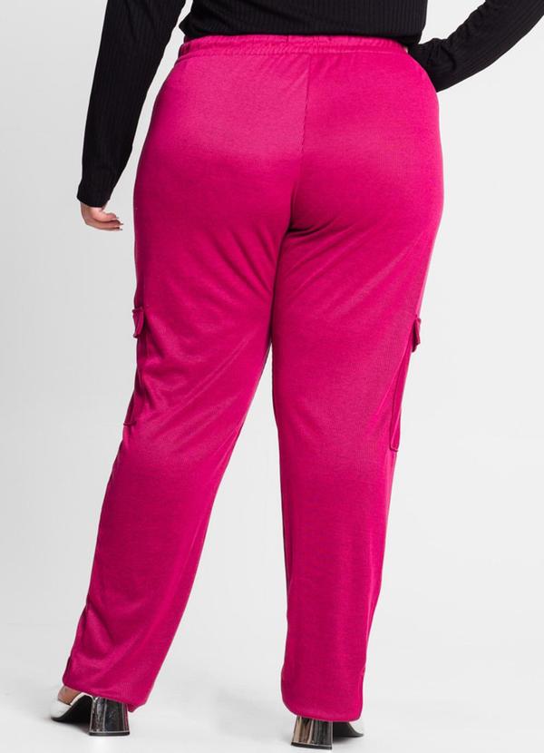Secret Glam - Calça Feminina Plus Size em Ribana Duo Rosa 2