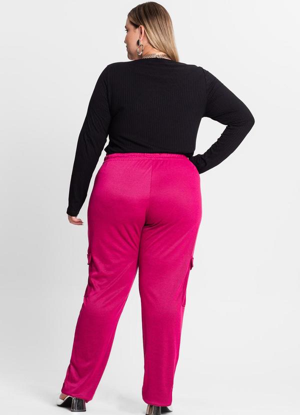 Secret Glam - Calça Feminina Plus Size em Ribana Duo Rosa 4